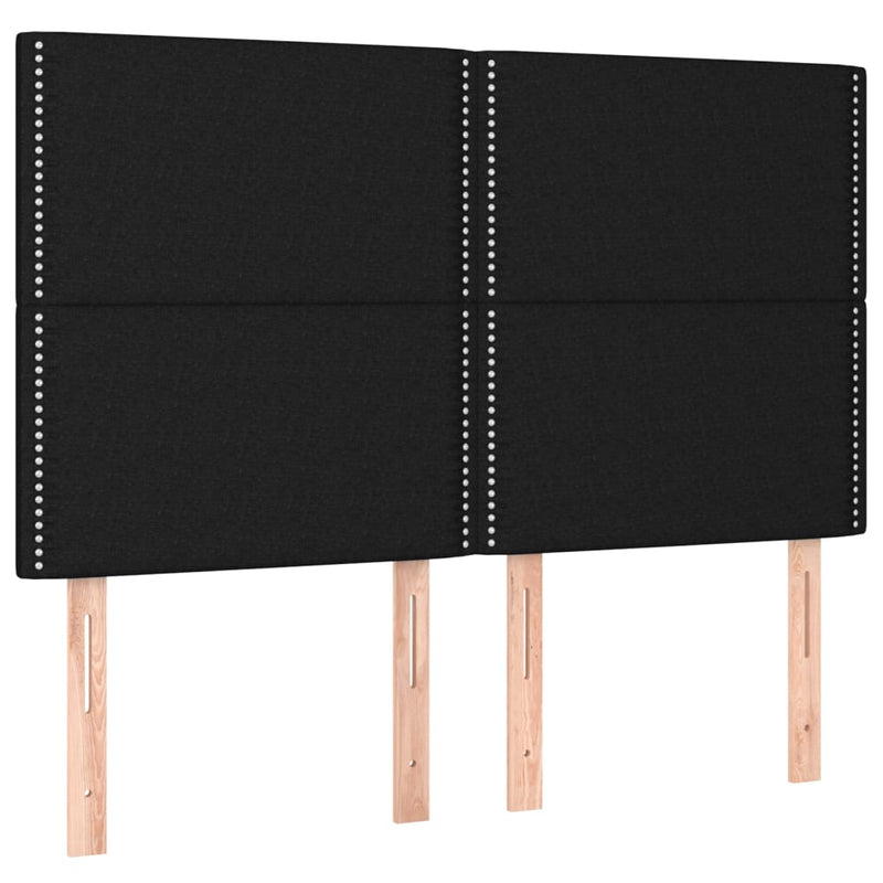vidaXL fekete szövet rugós ágy matraccal 140 x 200 cm