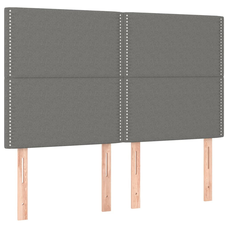 vidaXL sötétszürke szövet rugós ágy matraccal 160 x 200 cm