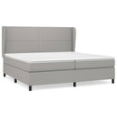 vidaXL világosszürke szövet rugós ágy matraccal 200 x 200 cm