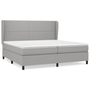 vidaXL világosszürke szövet rugós ágy matraccal 200 x 200 cm