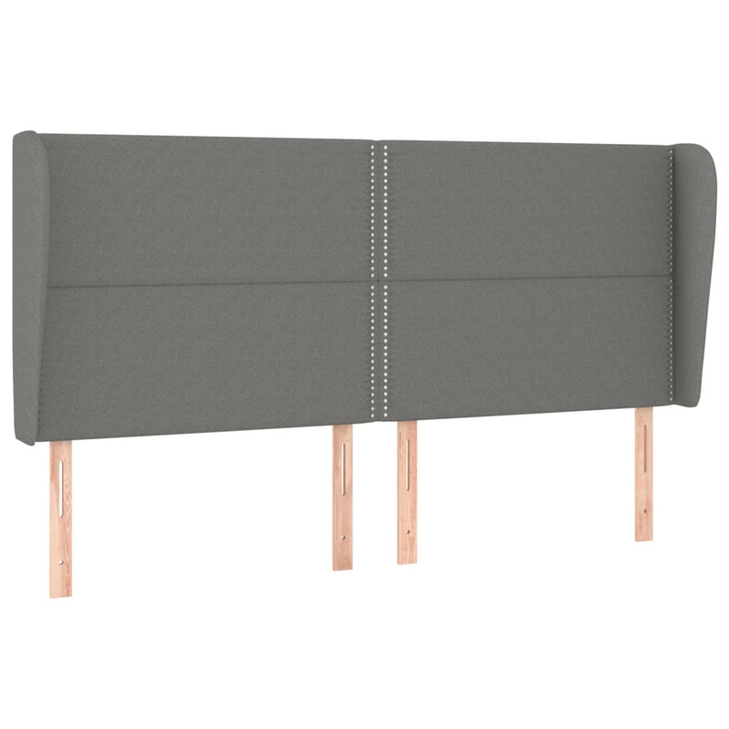 vidaXL sötétszürke szövet rugós ágy matraccal 200 x 200 cm
