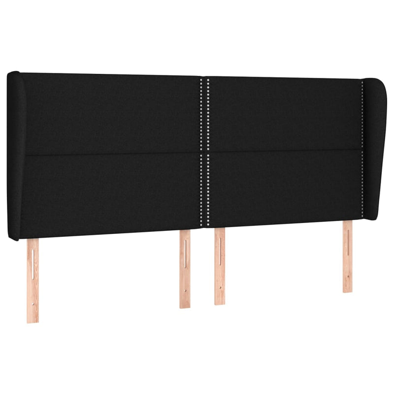vidaXL fekete szövet rugós ágy matraccal 200 x 200 cm