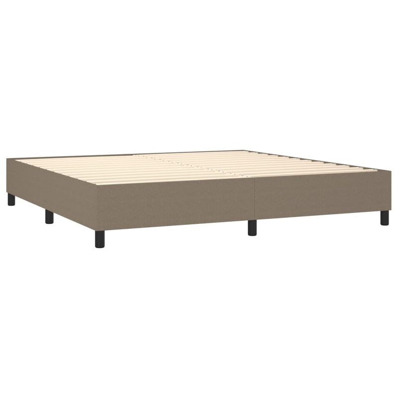 vidaXL tópszínű szövet rugós ágy matraccal 200 x 200 cm