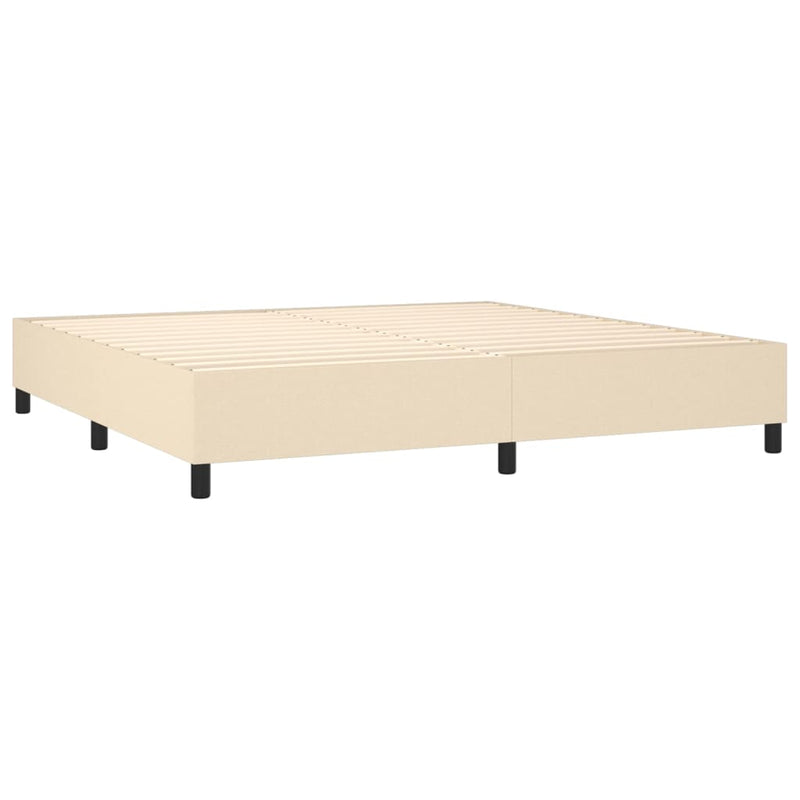 vidaXL krémszínű szövet rugós ágy matraccal 200 x 200 cm