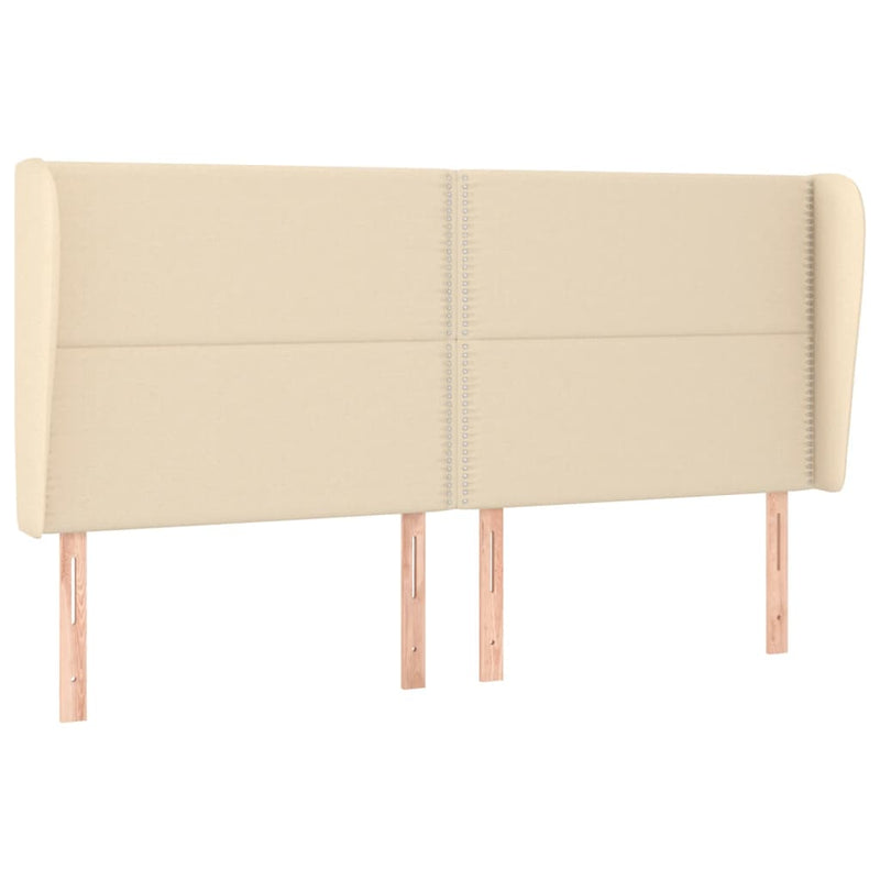 vidaXL krémszínű szövet rugós ágy matraccal 200 x 200 cm