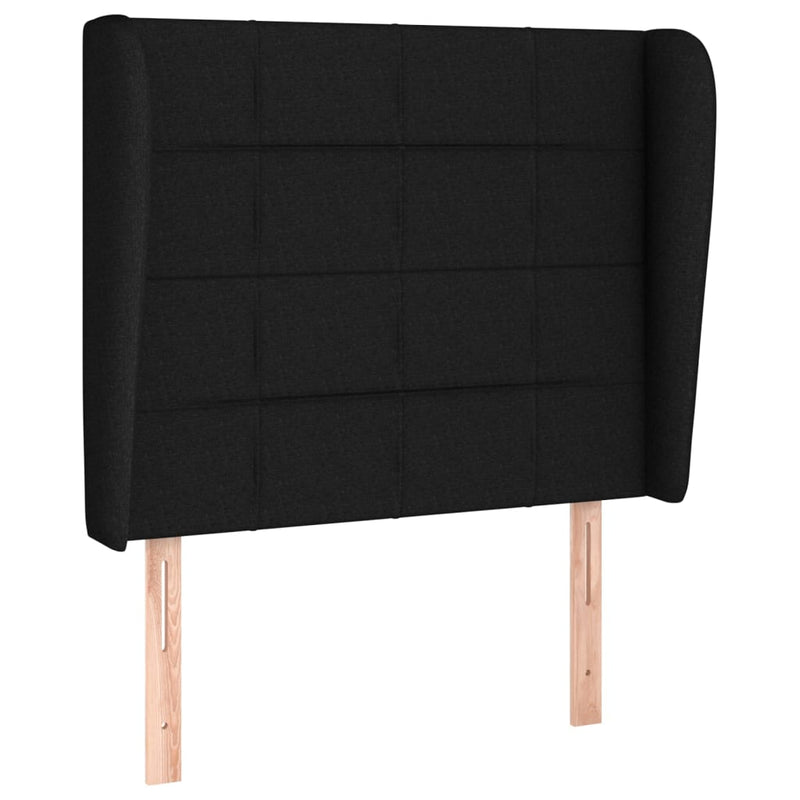 vidaXL fekete szövet rugós ágy matraccal 80 x 200 cm