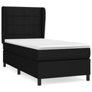vidaXL fekete szövet rugós ágy matraccal 90x190 cm