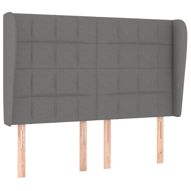 vidaXL sötétszürke szövet rugós ágy matraccal 140 x 190 cm