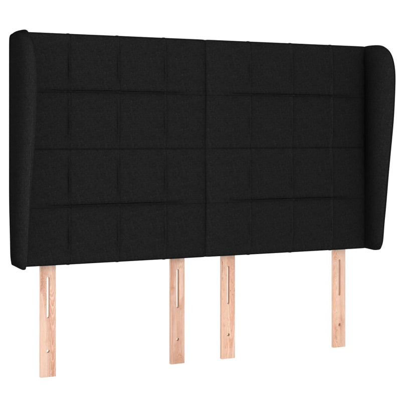 vidaXL fekete szövet rugós ágy matraccal 140 x 190 cm