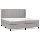 vidaXL világosszürke szövet rugós ágy matraccal 200 x 200 cm