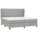 vidaXL világosszürke szövet rugós ágy matraccal 200 x 200 cm