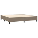 vidaXL tópszínű szövet rugós ágy matraccal 200 x 200 cm