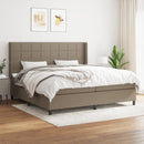 vidaXL tópszínű szövet rugós ágy matraccal 200 x 200 cm