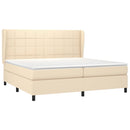 vidaXL krémszínű szövet rugós ágy matraccal 200 x 200 cm