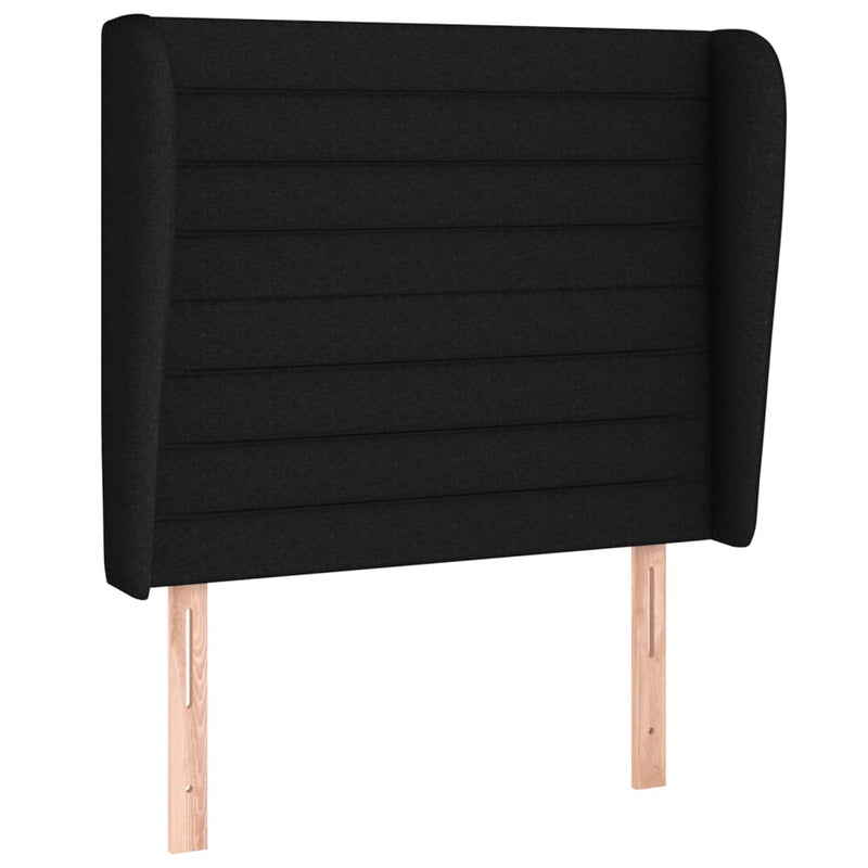 vidaXL fekete szövet rugós ágy matraccal 80 x 200 cm