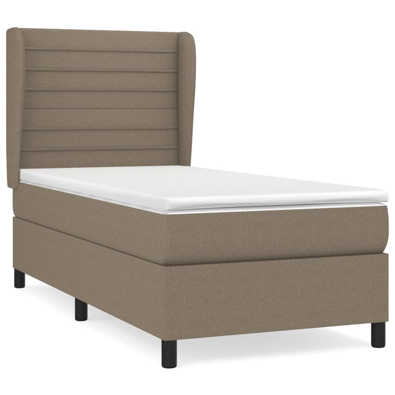 vidaXL tópszínű szövet rugós ágy matraccal 100 x 200 cm