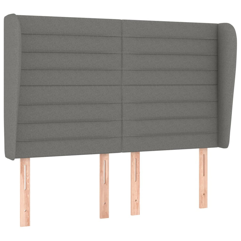 vidaXL sötétszürke szövet rugós ágy matraccal 140 x 190 cm