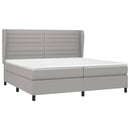 vidaXL világosszürke szövet rugós ágy matraccal 200 x 200 cm