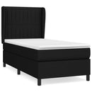 vidaXL fekete szövet rugós ágy matraccal 90x190 cm