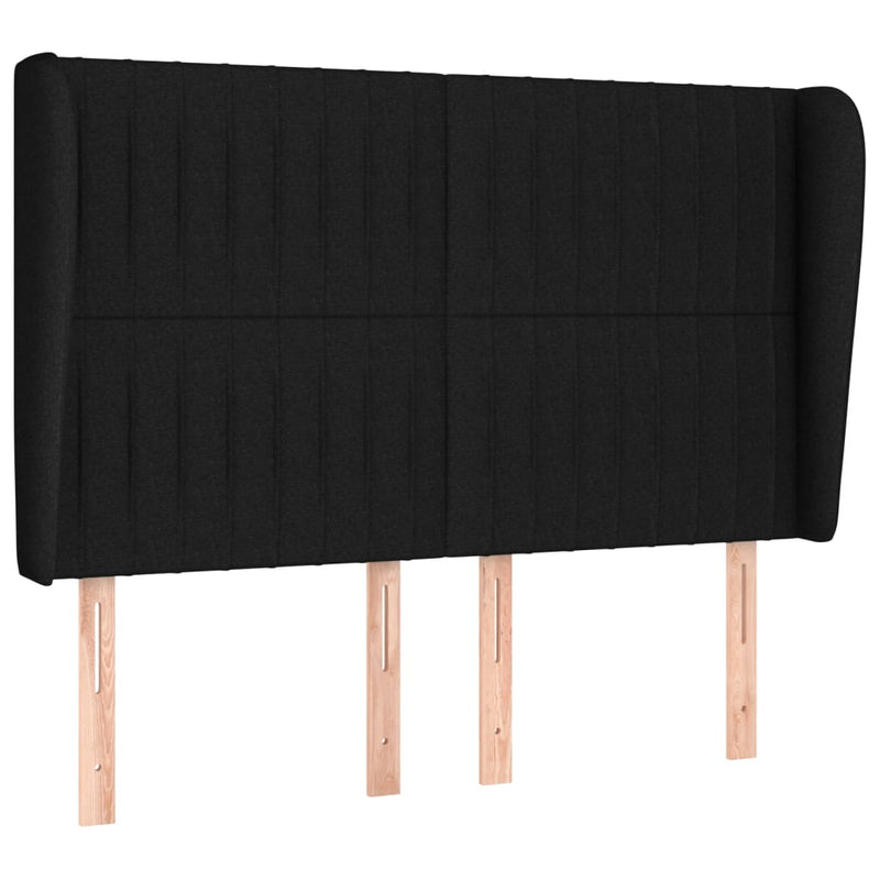 vidaXL fekete szövet rugós ágy matraccal 140 x 190 cm