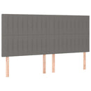 vidaXL sötétszürke szövet rugós ágy matraccal 200 x 200 cm