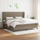vidaXL tópszínű szövet rugós ágy matraccal 200 x 200 cm