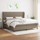 vidaXL tópszínű szövet rugós ágy matraccal 200 x 200 cm