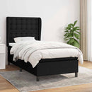 vidaXL fekete szövet rugós ágy matraccal 90x190 cm