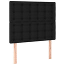 vidaXL fekete szövet rugós ágy matraccal 90x200 cm