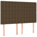 vidaXL sötétbarna szövet rugós ágy matraccal 140 x 190 cm