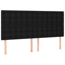 vidaXL fekete szövet rugós ágy matraccal 200 x 200 cm