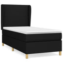 vidaXL fekete szövet rugós ágy matraccal 80 x 200 cm