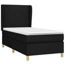 vidaXL fekete szövet rugós ágy matraccal 80 x 200 cm