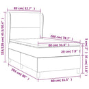 vidaXL krémszínű szövet rugós ágy matraccal 80 x 200 cm