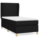 vidaXL fekete szövet rugós ágy matraccal 90x200 cm