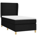 vidaXL fekete szövet rugós ágy matraccal 100 x 200 cm