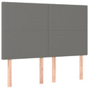 vidaXL sötétszürke szövet rugós ágy matraccal 140 x 190 cm