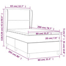 vidaXL fekete szövet rugós ágy matraccal 80 x 200 cm