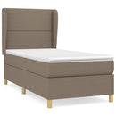 vidaXL tópszínű szövet rugós ágy matraccal 90 x 200 cm