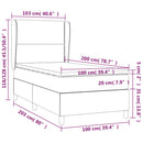 vidaXL sötétszürke szövet rugós ágy matraccal 100 x 200 cm