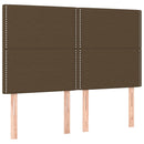 vidaXL sötétbarna szövet rugós ágy matraccal 140 x 190 cm