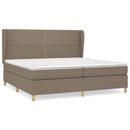 vidaXL tópszínű szövet rugós ágy matraccal 200 x 200 cm