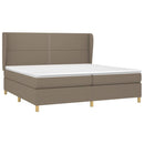 vidaXL tópszínű szövet rugós ágy matraccal 200 x 200 cm