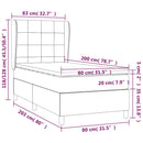 vidaXL sötétbarna szövet rugós ágy matraccal 80 x 200 cm