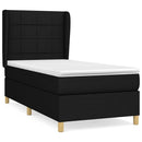 vidaXL fekete szövet rugós ágy matraccal 90x190 cm