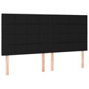 vidaXL fekete szövet rugós ágy matraccal 180 x 200 cm