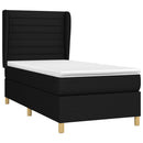 vidaXL fekete szövet rugós ágy matraccal 100 x 200 cm