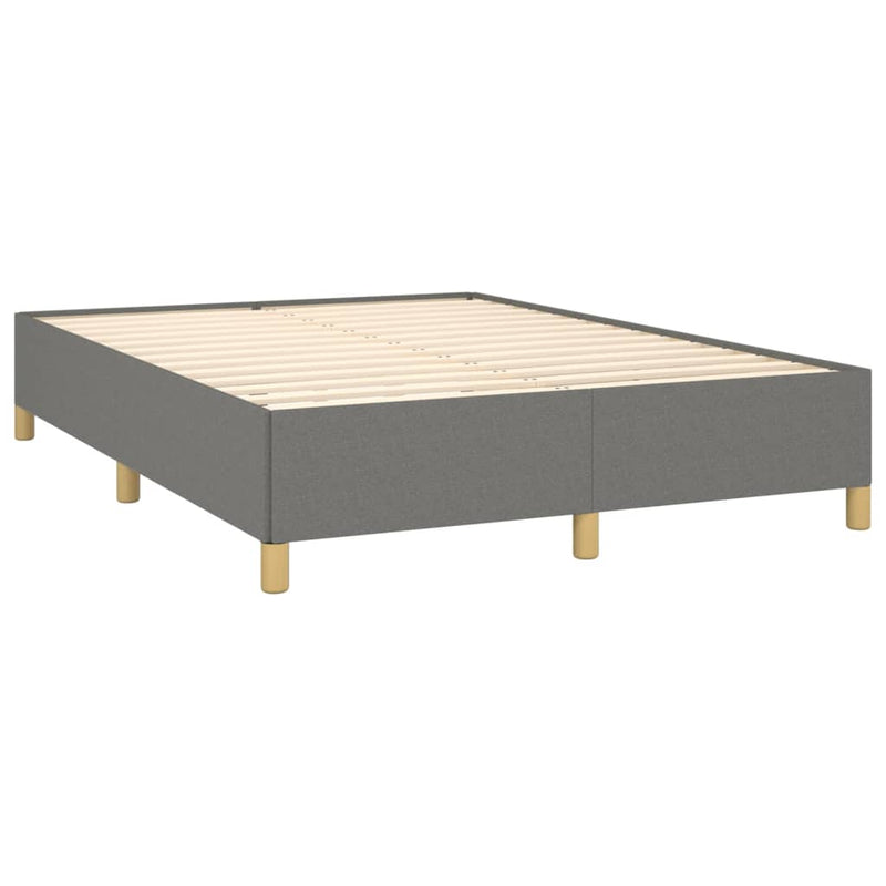 vidaXL sötétszürke szövet rugós ágy matraccal 140 x 190 cm