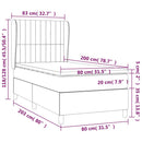 vidaXL fekete szövet rugós ágy matraccal 80 x 200 cm