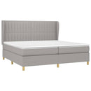 vidaXL világosszürke szövet rugós ágy matraccal 200 x 200 cm